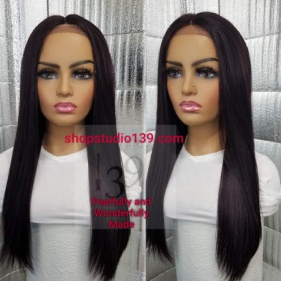 Human hair lace front wig with shifting part